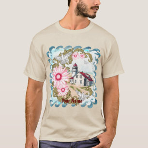 Pink Daisy Lighthouse T-Shirt