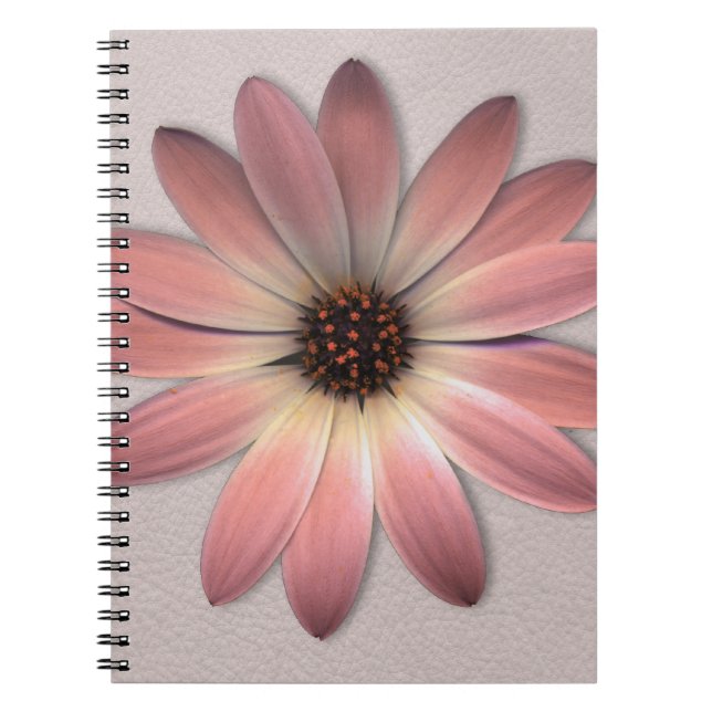 Pink Daisy - Mink Leather Texture Image Background Notizblock (Vorderseite)
