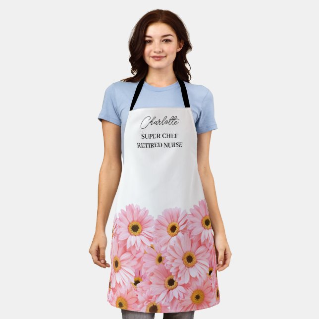 Pink Daisy Nurse Retirement Schürze (Getragen)
