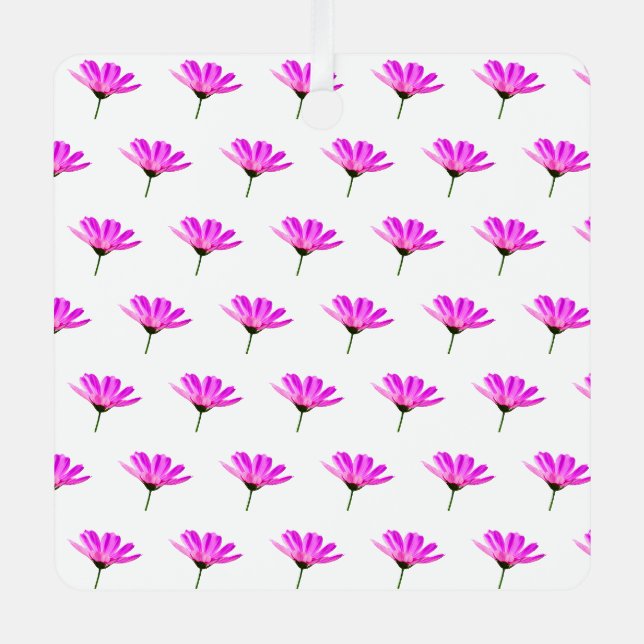 Pink Daisy Ornament Aus Metall (Vorderseite)