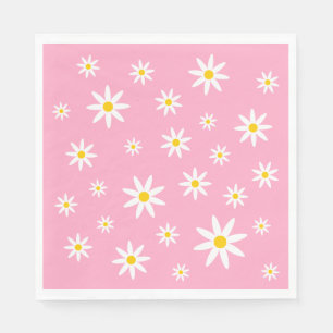 Pink Daisy Paper Napkins Serviette
