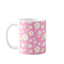Pink Daisy Pattern Frühlingsblütenkaffee Tasse