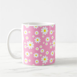Pink Daisy Pattern Frühlingsblütenkaffee Tasse