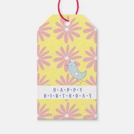 Pink Daisy Pattern Geschenk Tag Geschenkanhänger