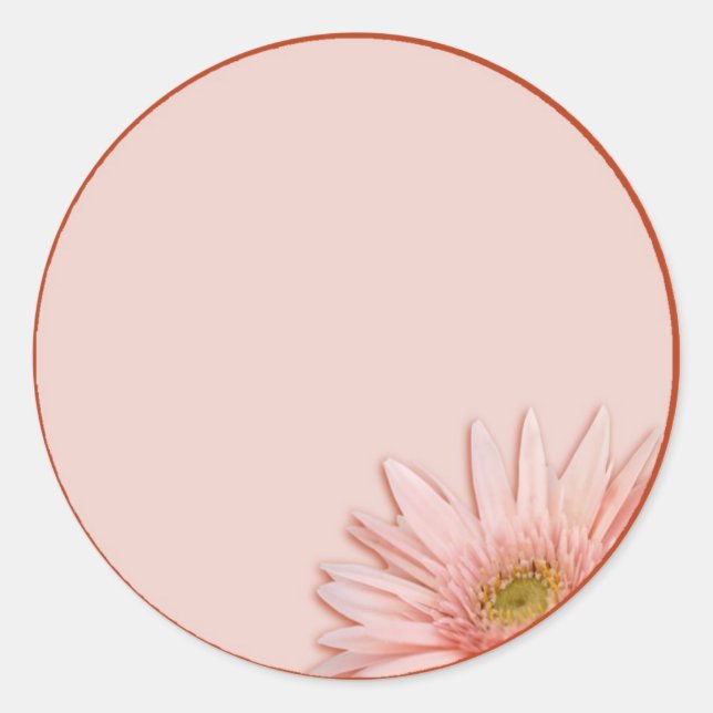 Pink Daisy Runder Aufkleber (Vorderseite)
