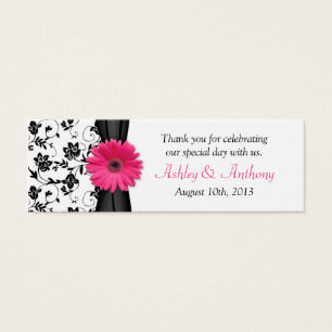 Pink Daisy Schwarz-weiß Floral Gastgeschenk Hochze