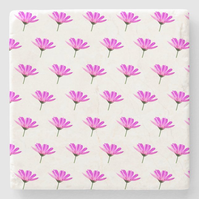 Pink Daisy Steinuntersetzer (Vorderseite)