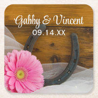 Pink Daisy und Horseshoe Country Western Hochzeit
