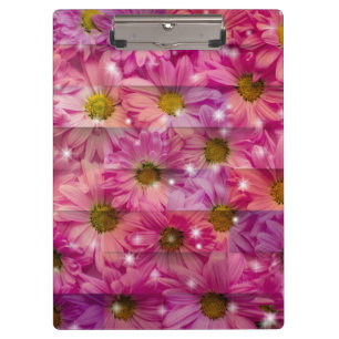 Pink Daisy Weave Klemmbrett