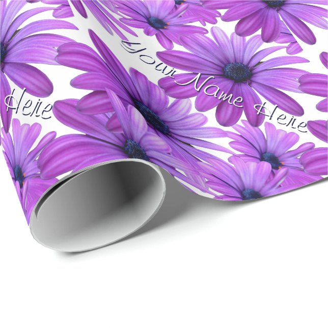 Pink Daisy Wrapping Paper Personalisiert Gift Pape Geschenkpapier (Rolleneckpunkt)