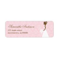Pink Damask Brautparty Address Labels