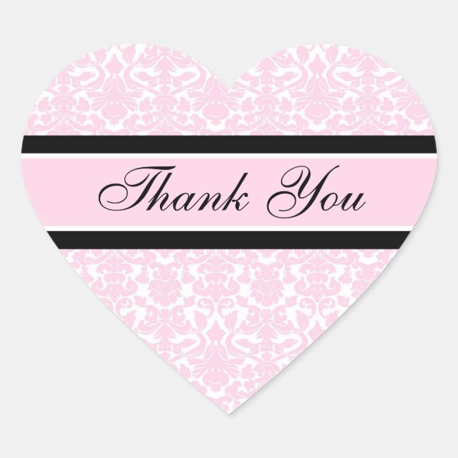 Pink Damask Danke, dass du Umschlag Aufkleber hoch (Vorderseite)
