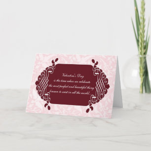 Pink Damask Drôle anti-Valentine carte