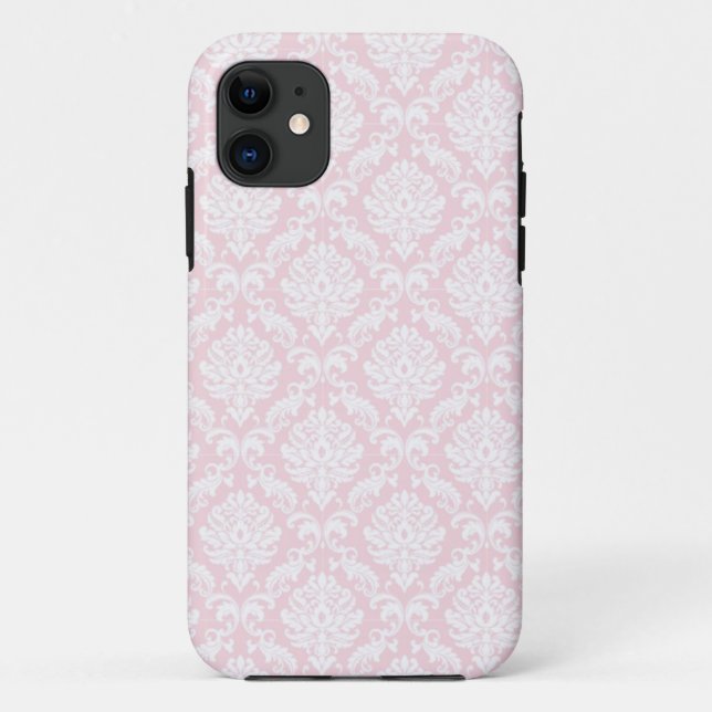 Pink Damask Handy Case (Rückseite)