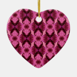 Pink Damask Herz Keramikornament