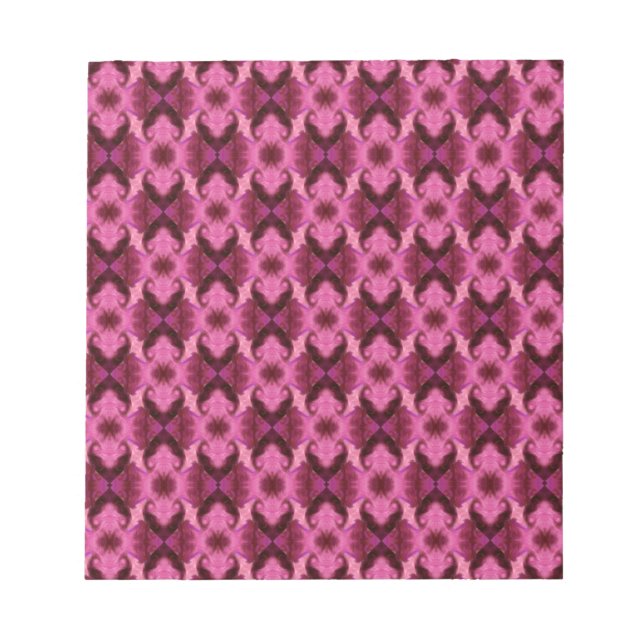 Pink Damask Herz Notizblock (Vorderseite)