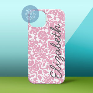Pink Damask Muster mit grauem Namen title_seo2