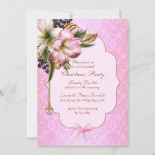 Pink Damask Viktorianische Perle für Blumenzauber Einladung