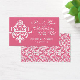 Pink Damask Wedding Favor Gift Tags