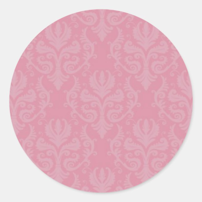 Pink Damask Wedger Stickers (Vorderseite)