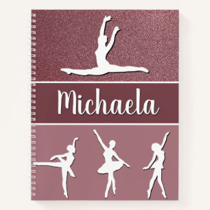 Pink Dance Ballerina Glitzer Notizbuch