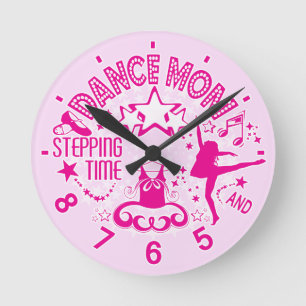 Pink Dance Mom Clock Runde Wanduhr