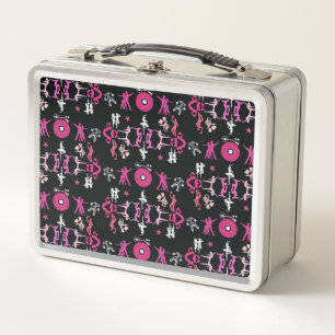 Pink Dancer Gemusterte Wohngestaltung Metall Brotdose