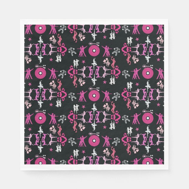 Pink Dancer Gemusterte Wohngestaltung Serviette (Vorderseite)