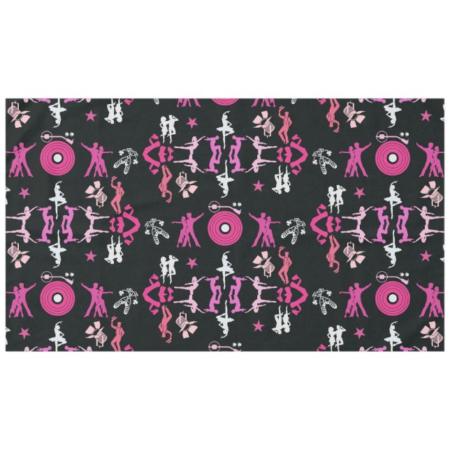 Pink Dancer Gemusterte Wohngestaltung Tischdecke (Vorderseite (Horizontal))