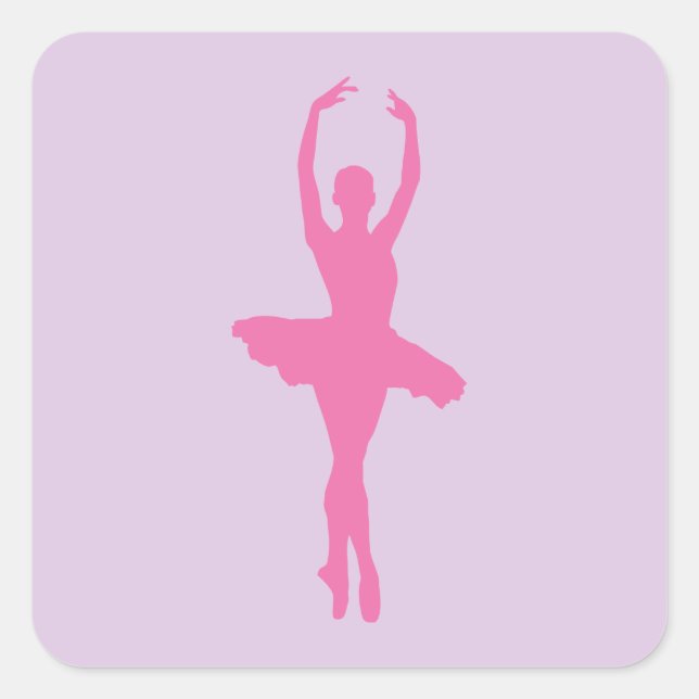 Pink Dancing Ballon Quadratischer Aufkleber (Vorderseite)