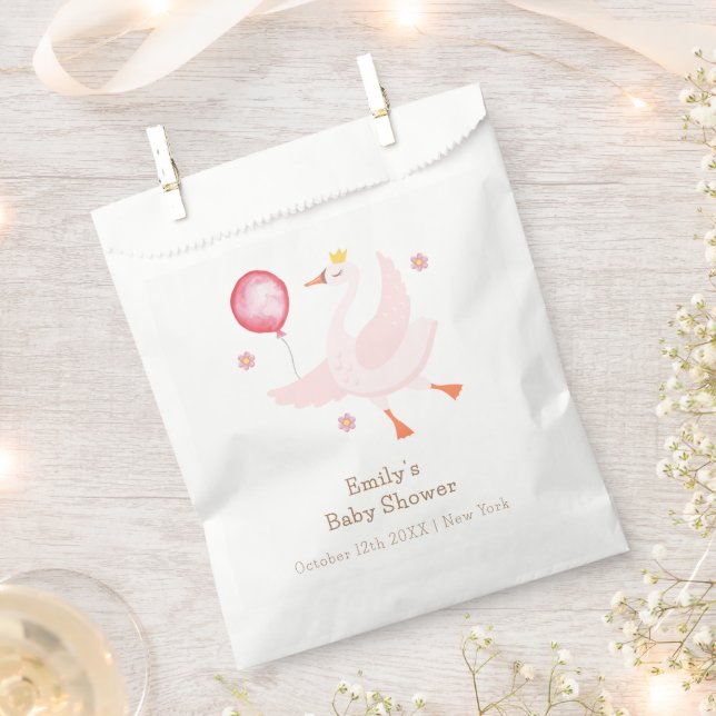 Pink Dancing Princess Swan Balloon Babydusche Geschenktütchen (Ausgeschnitten)