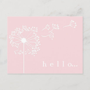Pink Dandelion Stationary Postkarte
