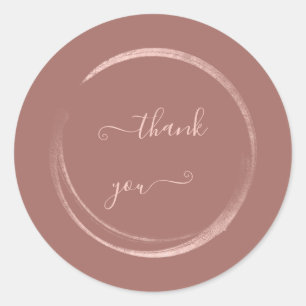 Pink Danke, dass du Powder Rose Pastel Gastgeschen Runder Aufkleber