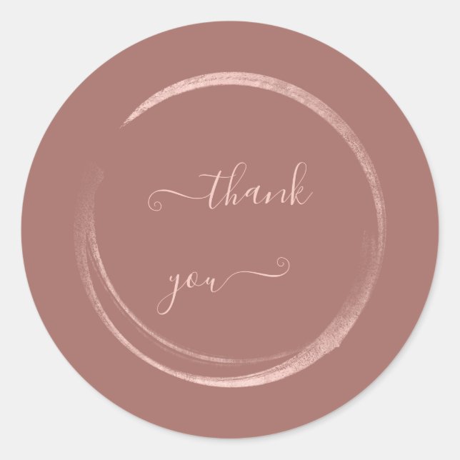 Pink Danke, dass du Powder Rose Pastel Gastgeschen Runder Aufkleber (Vorderseite)