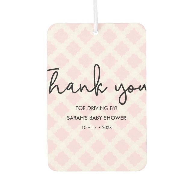 Pink Danke Drive by Baby Dusche Günstige Herz Autolufterfrischer (Vorderseite)