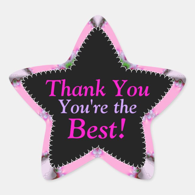 Pink Danke | Du bist der beste Star Sticker (Vorderseite)