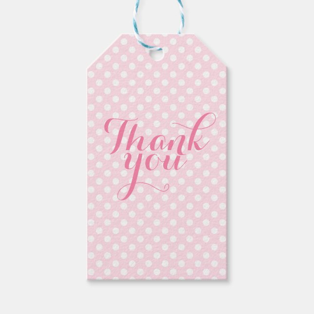 Pink danke Geschenketiketten Geschenkanhänger (Vorderseite)