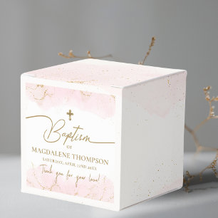 Pink Danke, Girl Gold Cross Taufe Geschenkschachtel