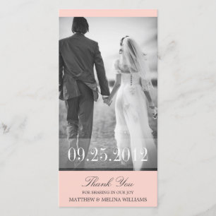 PINK DANKE HOCHZEIT DANKE KARTE