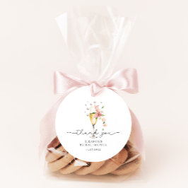 Pink Danke Pearls & Prosecco Brautparty Runder Aufkleber