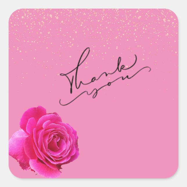 Pink Danke, Square Sticker (Vorderseite)