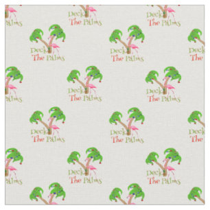 Pink Deck Die Palmen Tropical Weihnachten Santa Fl Stoff