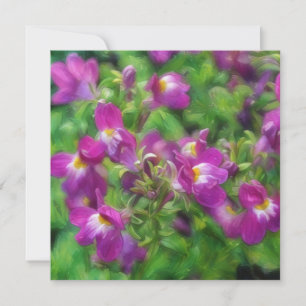 Pink Deep Pink Snapdragon Floralische Kunstkarte Dankeskarte