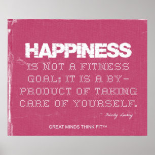 Pink Denim Fitness Zitat für Glück Poster