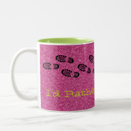 Pink Denim, ich WÜRDE JETZT Boots WANDERN. Zweifarbige Tasse