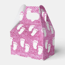 Pink Denim Print Baby Shooting Footprint Muster
