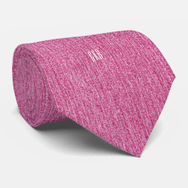 Pink Denim Print Modern Initials Einseitiger Krawa Krawatte