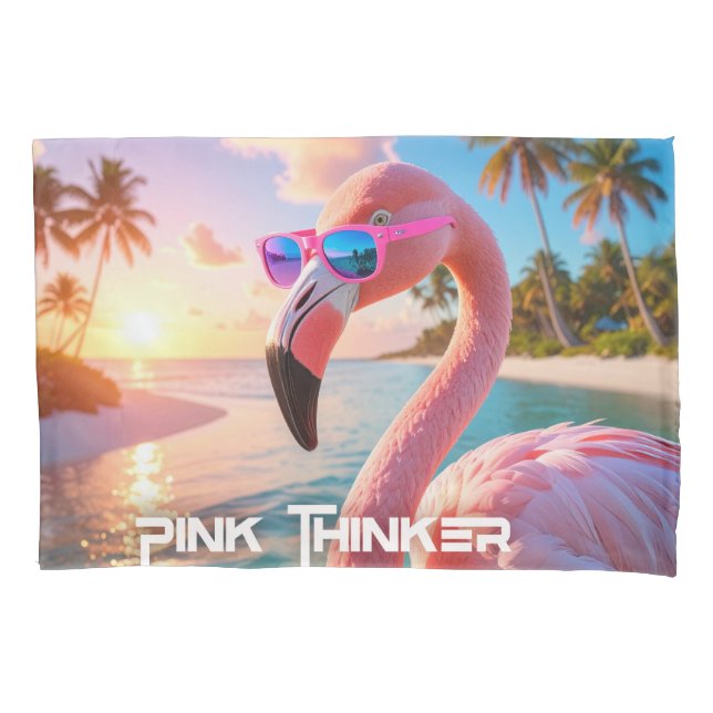 PINK DENKER - Flamingo PINK Kissenbezug (Vorderseite)