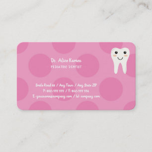 Pink Dentist für Kinder   Pädiatrische Zahnärztin Terminkarte
