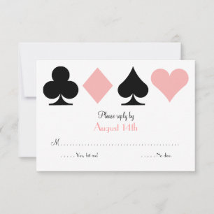 Pink Destiny Las Vegas Wedding Carte de réponse RS